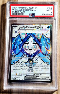 POKEMON Twilight Masquerade WELLSPRING MASK OGERPON EX #194 Ultra Rare PSA 9 - Image 1