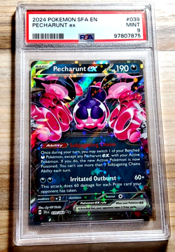 2024 Pokemon Shrouded Fable PECHARUNT EX #039 Holo PSA 9 Mint - Image 1