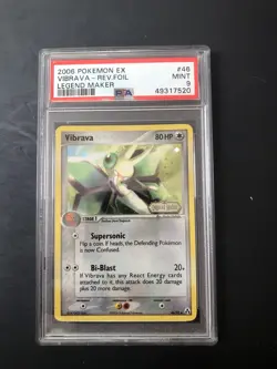 2006 Pokemon EX Legend Maker 46 Vibrava-Reverse Foil PSA 9 - Image 1