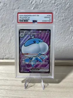 2025 Pokemon WHT en Jellicent ex Ultra Rare #160 PSA 10 - Image 1