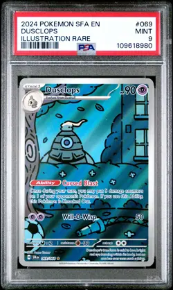 2024 POKEMON SFA EN-SHROUDED FABLE ILLUSTRATION RARE #069 DUSCLOPS PSA 9 - Image 1