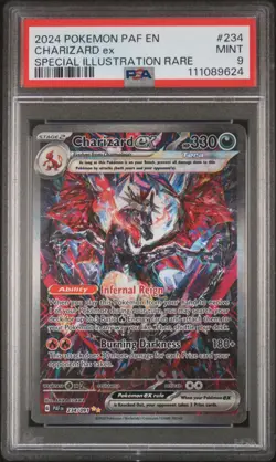 2024 POKEMON PAF EN-PALDEAN FATES SPECIAL ILLUSTRATION RARE CHARIZARD EX PSA 9 - Image 1