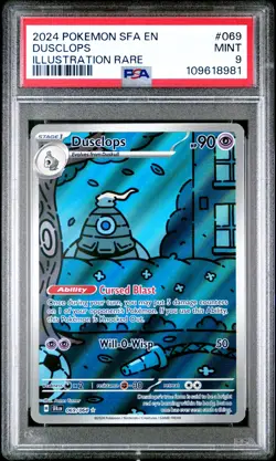 2024 POKEMON SFA EN-SHROUDED FABLE ILLUSTRATION RARE #069 DUSCLOPS PSA 9 - Image 1