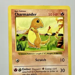 Charmander 46/102 (MP) Common Shadowless Base Set Unlimited 1996 WOTC Pokemon - Image 3