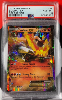 Emboar EX 14/122 Breakpoint Holo 2016 Pokemon XY PSA 8 NM-MT - Image 1