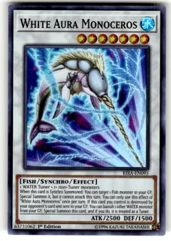 1x (NM) White Aura Monoceros - RIRA-EN095 - Super Rare - 1st Edition YuGiOh - Image 1