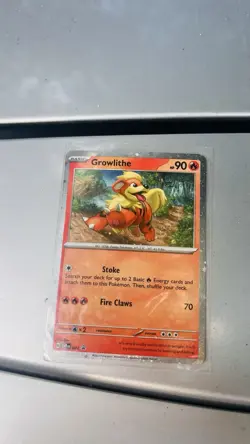 Pokemon TCG Growlithe SVP 024 Scarlet & Violet Black Star Promo Cosmos Holo Card - Image 1