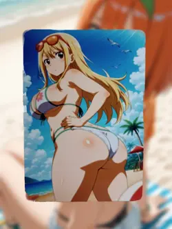 Lucy Heartfilia Fairy Tail Anime Waifu Sexy Goddess Doujin Lewd Hentai Card - Image 1