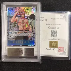 One Piece Card Game Portgas D Ace Super Parallel 2023 Grade 10+ Japanese Card - Image 1
