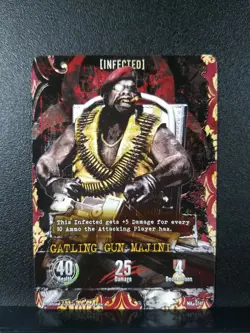 Resident Evil Deck Building Game Replacement Card Infected Gatling Gun Majini NM - Image 1