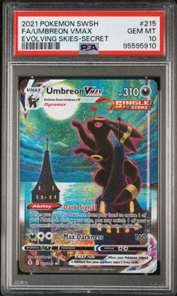 Pokemon UMBREON VMAX Evolving Skies Secret Rare Full Alt Art #215 PSA 10 GEM MIN - Image 1