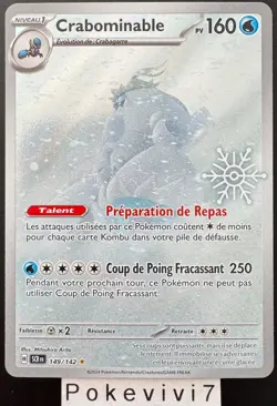 Carte Pokemon CRABOMINABLE 149/142 HOLO PROMO EV7 SCR FR NEUF - Image 1