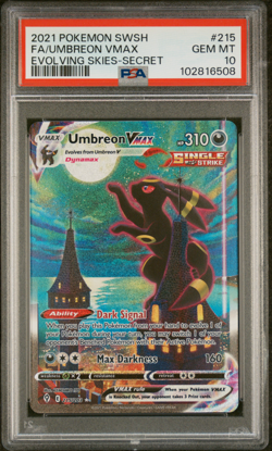 Pokemon Umbreon VMAX Evolving Skies Secret Rare Full Alt Art #215 PSA 10 - Image 1