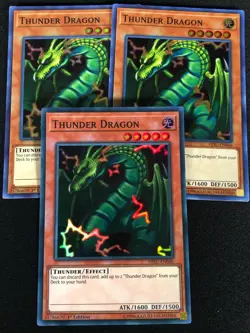 Yugioh Thunder Dragon HISU-EN046 1st Super x3 (LP) - Image 1