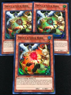 Yugioh Droll & Lock Bird RA02-EN006 1st Super x3 (NM) - Image 1