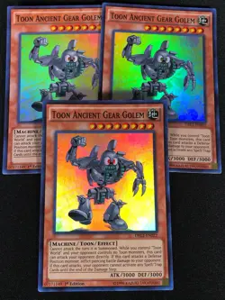 Yugioh Toon Ancient Gear Golem DRL2-EN022 1st Super x3 (NM) - Image 1