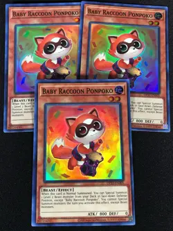 Yugioh Baby Raccoon Ponpoko OP22-EN005 Super x3 (NM) - Image 1