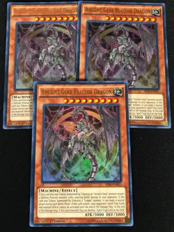 Yugioh Ancient Gear Reactor Dragon SR03-EN001 1st Ultra x3 (NM) - Image 1