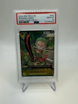 One Piece TCG Card Game - Event Pack Vol. 3 Roronoa Zoro P-042 PSA 10 - ENGLISH - Image 1