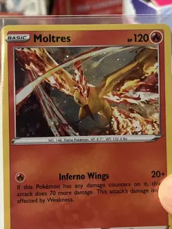 Moltres Cosmos Holo Pokemon Brilliant Stars Promo Card 21/172 NM Swirl 2 - Image 2