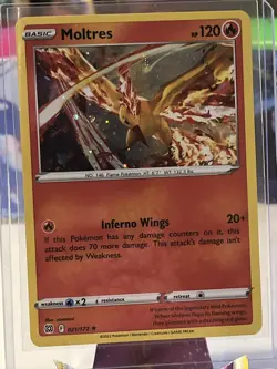 Moltres Cosmos Holo Pokemon Brilliant Stars Promo Card 21/172 NM Swirl 2 - Image 4