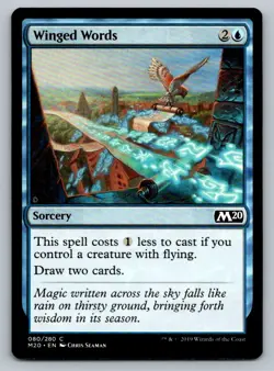 Winged Words Magic the Gathering Core Set 2020 M20 MTG Card FREE SHIPPING ! - Image 3