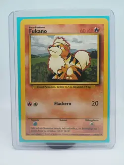 Fukano Growlithe 28/102 German Base Set Uncommon 1999 Vintage Pokemon TCG Card - Image 1
