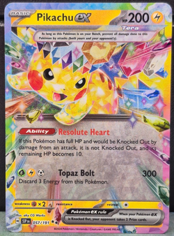 Pikachu ex 057/191 Double Rare Surging Sparks Pokemon Near Mint Card TCG NM - Image 1