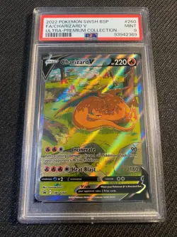 PSA 9 MINT Charizard V SWSH260 Black Star Promo Full Art Pokemon Card - Image 1