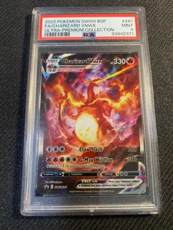 PSA 9 MINT Charizard VMAX SWSH261 Black Star Promo Full Art Pokemon Card - Image 1