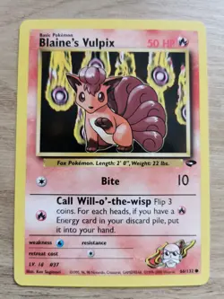 Pokemon TCG Blaine's Vulpix Gym Challenge Card 66/132 NM Condition WOTC - Image 1