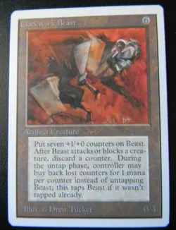 CLOCKWORK BEAST : UNLIMITED : MTG : 1993 : NEAR MINT : SEE PHOTO'S - Image 1
