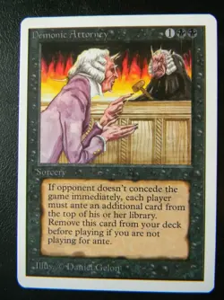 DEMONIC ATTORNEY : UNLIMITED : MTG : 1993 : NEAR MINT : SEE PHOTO'S - Image 1