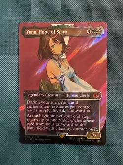 Yuna, Hope of Spira Surge Foil Borderless Final Fantasy Magic the Gathering - Image 1