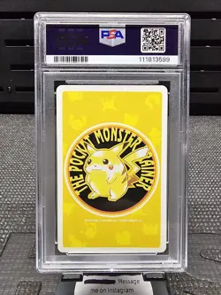 PSA 10 GEM MINT Pikachu 3 Of Diamonds Yellow Poker Playing Card 1996 Pokemon - Image 2