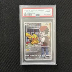 2019 POKEMON JAPANESE SUN & MOON DREAM LEAGUE #054 FULL ART/PIKACHU PSA 10 - Image 1