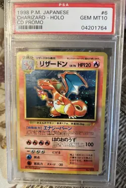 1998 Pokemon Japanese Charizard Holo CD Promo #6 PSA 10 GEM MINT - Image 1