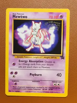 Mewtwo (1999 Kids WB Movie) - Pokemon TCG Black Star Promo No. 3 - LP - WOTC - Image 1