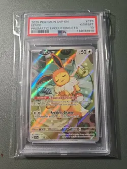 2025 POKEMON PRISMATIC EVOLUTIONS POKEMON CENTER ETB PROMO SVP #173 EEVEE PSA 10 - Image 1