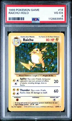 1999 Pokemon Base Set Raichu Holo #03 PSA 4 VG-EX (New Cert) ⚡⚡⚡ - Image 1