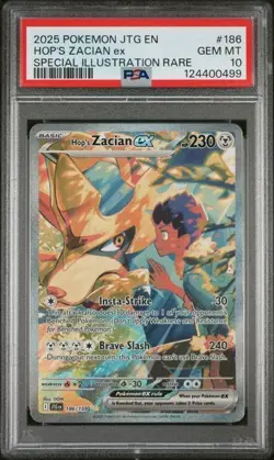 PSA 10 - Pokemon Journey Together Hop's Zacian EX 186 GEM MINT - Image 1