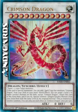 CRIMSON DRAGON (Drago Cremisi) • Ultimate Prismatica • RA04 EN061 • 1Ed • Yugioh - Image 1