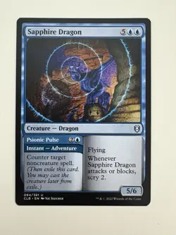 Sapphire Dragon MTG Magic the Gathering Card NM Near Mint CLB - Image 1