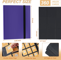 Card Binder 9 Pocket Storage 360 Card Binder,Trading Card Binder Senior and Stur - Image 2