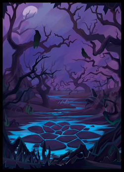 MTG Card Sleeves - Swamp - Lotus Series - Ultra Clear Front & Matte Finish Back, - Image 1