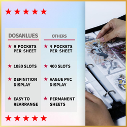 9 Pocket Card Binder - 1080 Double Sided Pocket PU Premium Zip Trading Card Bind - Image 5