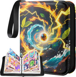 Trading Card Binder 4 Pocket, Card Binder 400 Pockets Holder Album with 50 Remov - Image 1