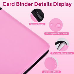 Portable 9-Pocket Trading Card Binder, Holds 1080 Cards with 60 Removable Sleeve - Image 4