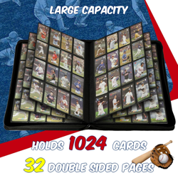 Baseball Card Binder 16 Pocket, Premium 1000+ Cards PU Cover Trading Sports Card - Image 2