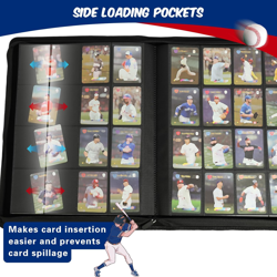 Baseball Card Binder 16 Pocket, Premium 1000+ Cards PU Cover Trading Sports Card - Image 4